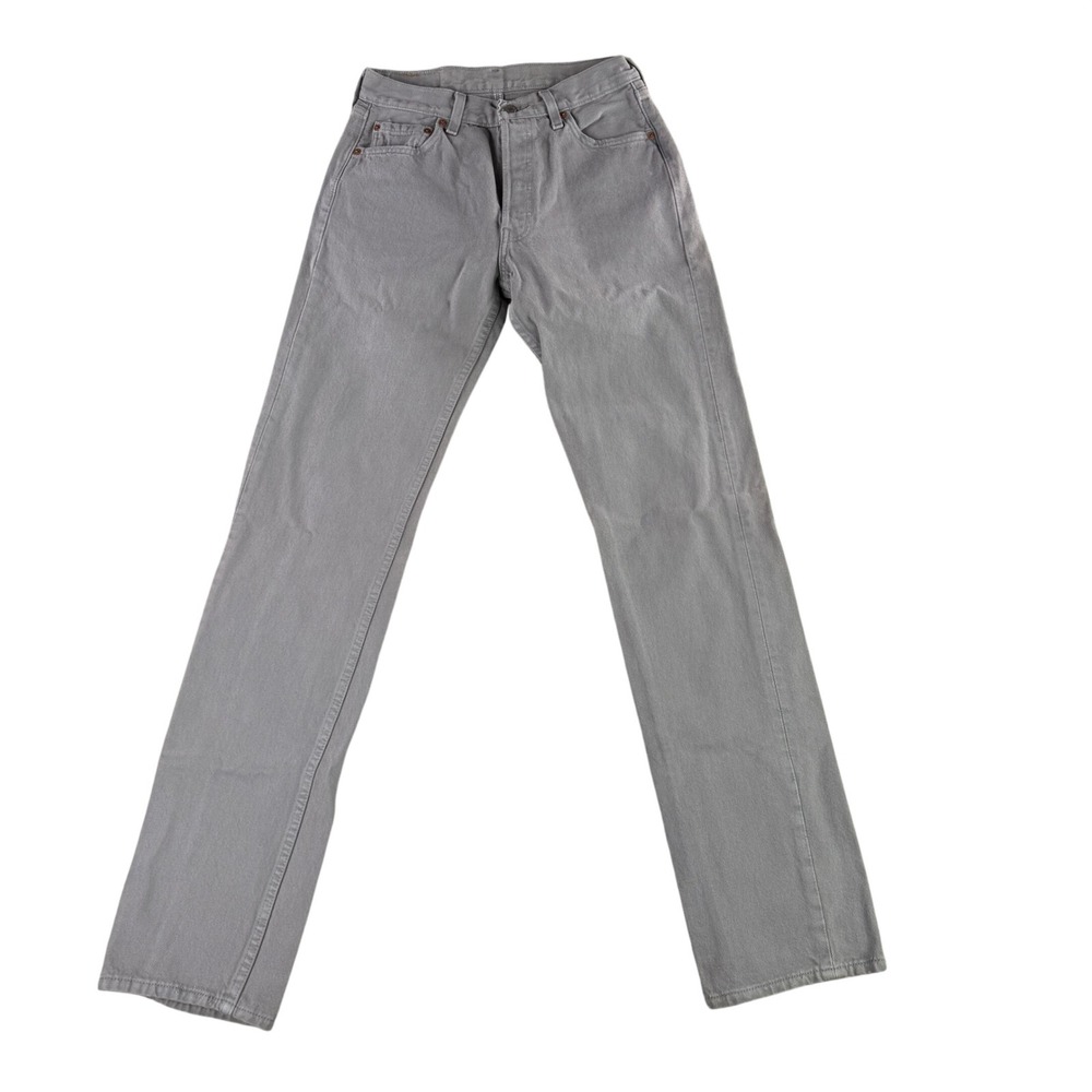 Levi's 501 Jeans Mens 27x36 Gray Vintage 90s Made in USA Straight Leg Cotton